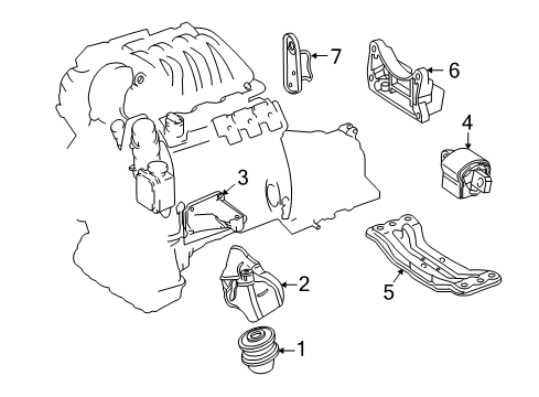 2008 Mercedes-Benz CLS63 AMG Engine & Trans Mounting Diagram