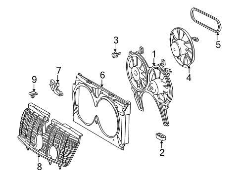 1999 Mercedes-Benz E55 AMG A/C Condenser Fan Diagram