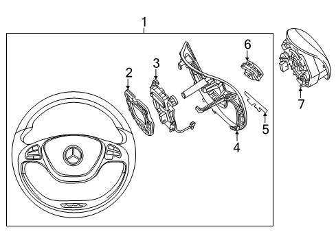 Steering Wheel Diagram for 222-460-23-03-9E38