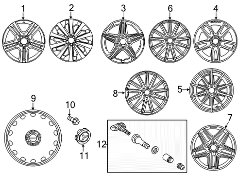 2021 Mercedes-Benz GLB35 AMG Wheels Diagram