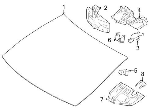 Windshield Diagram for 296-670-13-00