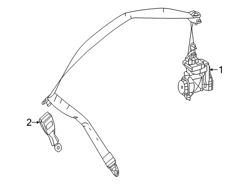 Lap & Shoulder Belt Diagram for 231-860-16-85-7M89