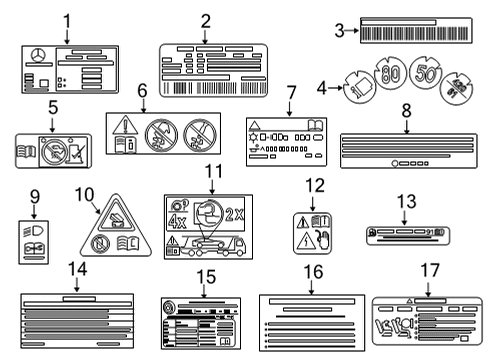 2022 Mercedes-Benz GLB250 Information Labels Diagram