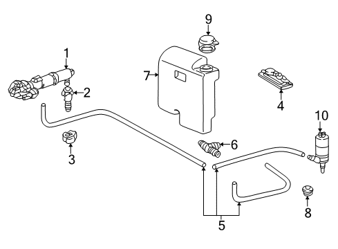 1998 Mercedes-Benz E300 Washer Components Diagram