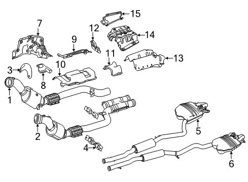 2015 Mercedes-Benz S600 Exhaust Components Diagram