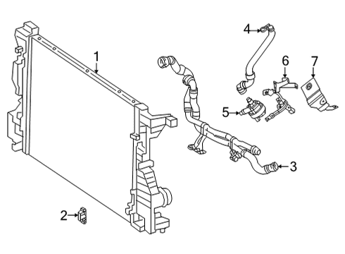 2023 Mercedes-Benz GLA35 AMG Radiator & Components Diagram 1