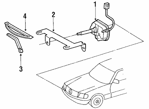 Wiper Motor Mount Bracket Diagram for 126-824-04-14