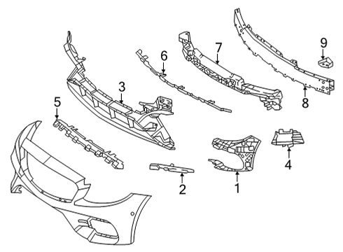 2022 Mercedes-Benz E450 Bumper & Components - Front Diagram 5