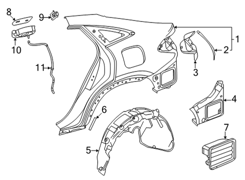 2024 Mercedes-Benz GLE63 AMG S Quarter Panel & Components