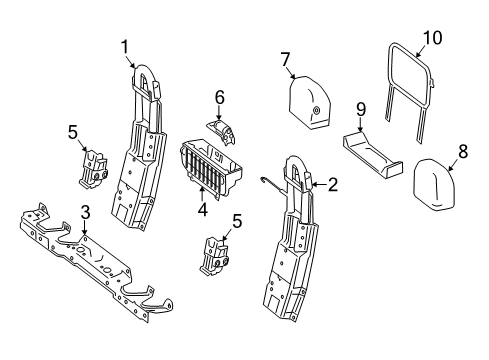 2011 Mercedes-Benz E550 Roll Bar & Headrest Assembly