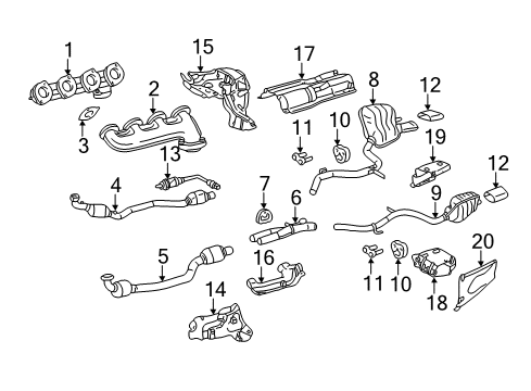 Muffler & Pipe Diagram for 230-490-25-21