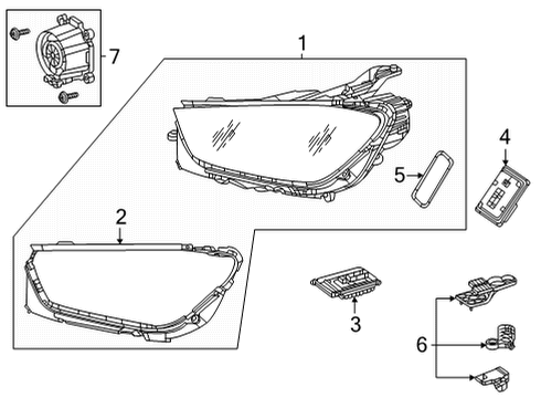 2024 Mercedes-Benz GLE63 AMG S Headlamp Components Diagram 1