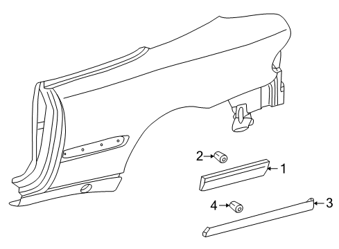 2002 Mercedes-Benz CLK55 AMG Exterior Trim - Quarter Panel Diagram 1