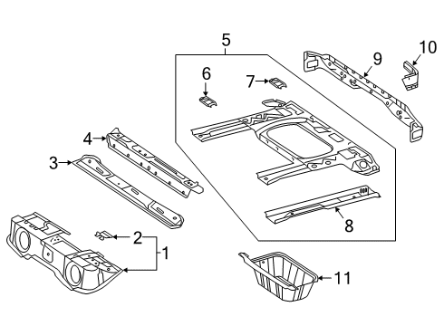 2023 Mercedes-Benz G550 Rear Floor & Rails Diagram