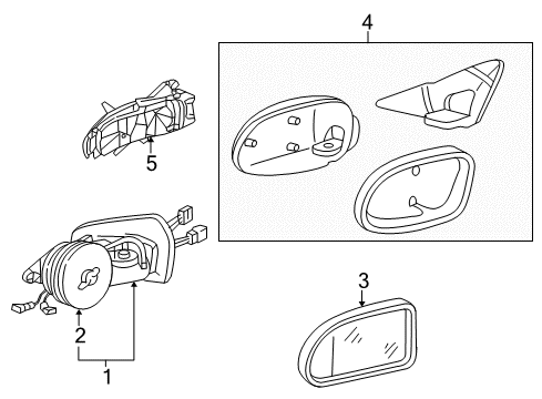 Mirror Glass Diagram for 208-810-05-21