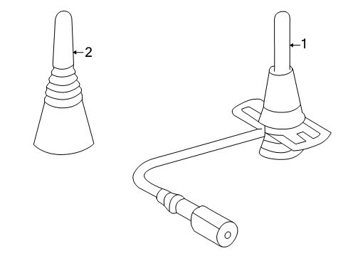 2003 Mercedes-Benz G500 Antenna & Radio Diagram 1