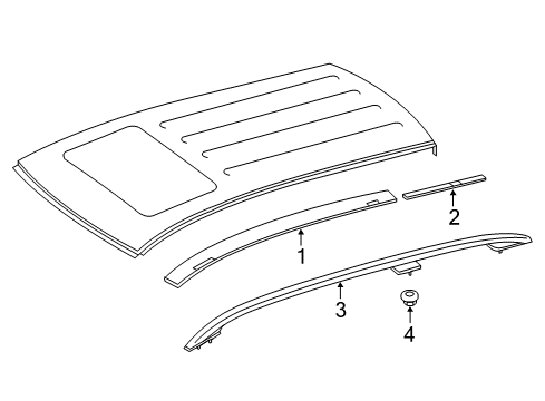 2016 Mercedes-Benz GL63 AMG Roof Rack, Exterior Trim, Body Diagram 1