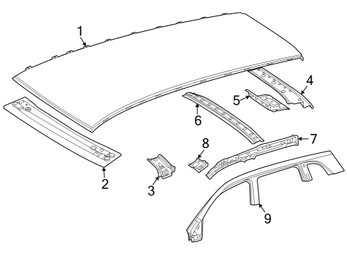 2022 Mercedes-Benz EQB 300 Roof & Components Diagram 1