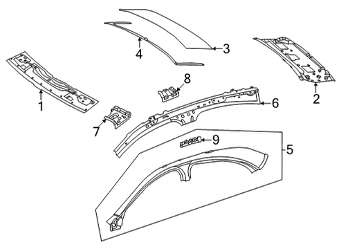 2024 Mercedes-Benz C43 AMG Roof & Components Diagram 2