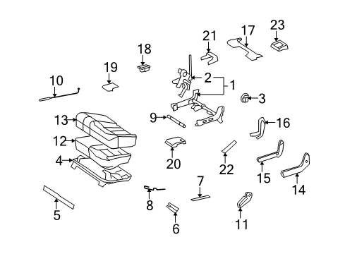 2012 Mercedes-Benz GL550 Rear Seat Components Diagram 1