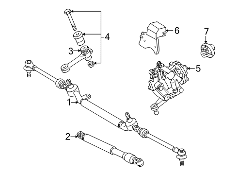 2003 Mercedes-Benz SLK32 AMG Steering Column & Wheel, Steering Gear & Linkage Diagram 3