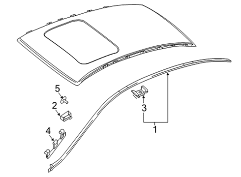 2021 Mercedes-Benz E350 Exterior Trim - Roof Diagram 2