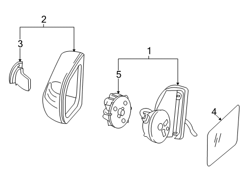 Mirror Assembly Diagram for 210-810-07-76