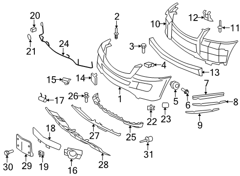 Air Grille Diagram for 164-885-04-23