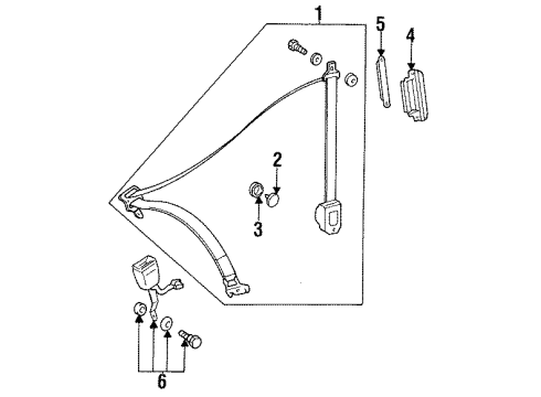 1998 Mercedes-Benz CL600 Rear Seat Belts Diagram