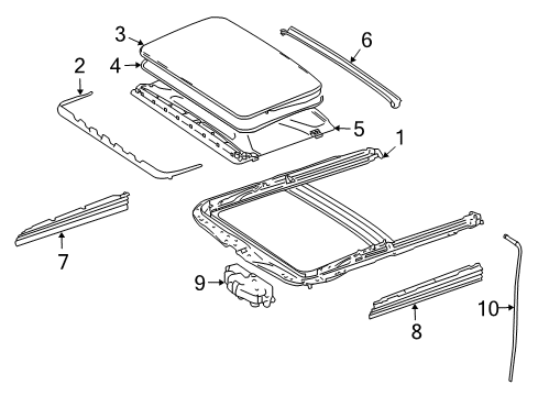 2011 Mercedes-Benz ML450 Sunroof, Body Diagram