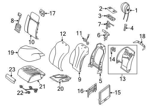 Seat Back Panel Diagram for 222-910-20-27-8S10