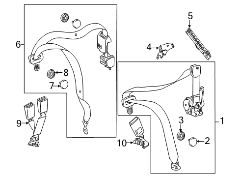 Lap & Shoulder Belt Diagram for 212-860-88-85-8P19