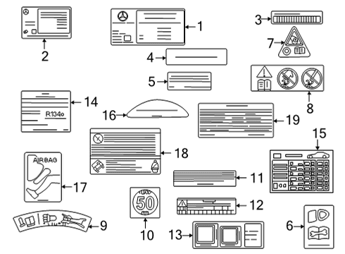 2024 Mercedes-Benz GLE53 AMG Information Labels Diagram 2