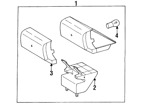 1991 Mercedes-Benz 350SD High Mount Lamps Diagram