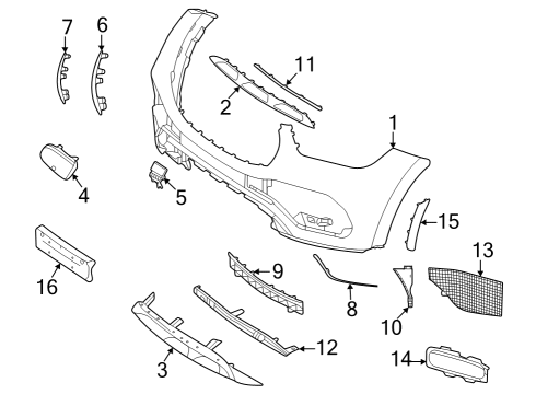 2021 Mercedes-Benz GLE53 AMG Bumper & Components - Front Diagram 2