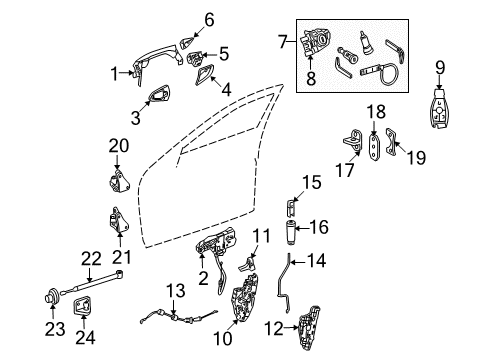 2011 Mercedes-Benz S400 Front Door Diagram 3