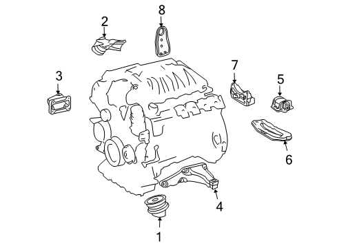 2009 Mercedes-Benz CL550 Engine & Trans Mounting Diagram