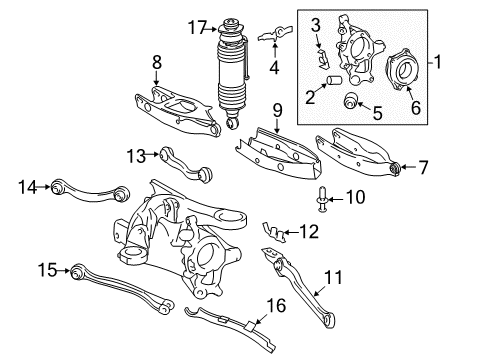 2012 Mercedes-Benz SL63 AMG Rear Suspension, Control Arm, Ride Control Diagram 1