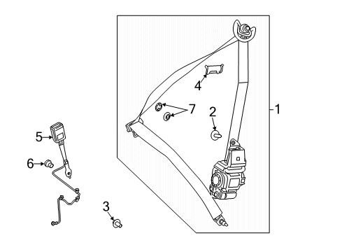 2021 Mercedes-Benz CLA250 Seat Belt Diagram 1