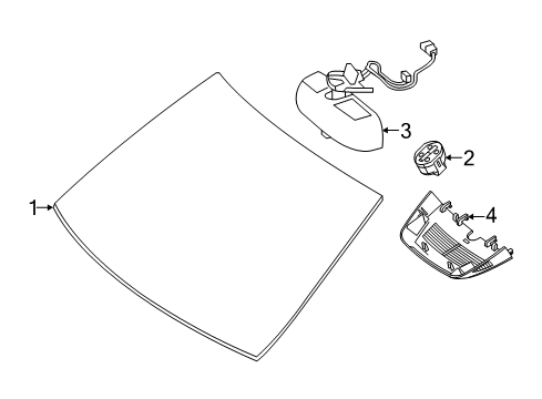 2019 Mercedes-Benz GLS63 AMG Windshield Glass Diagram