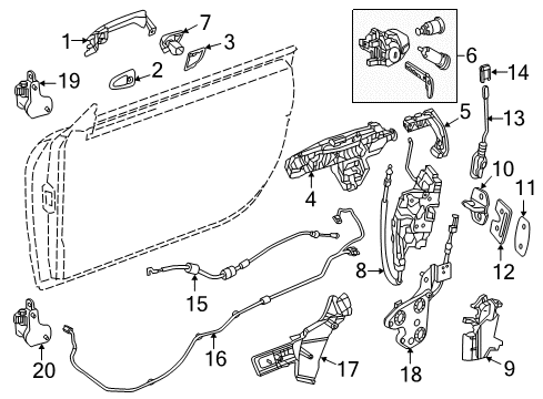 Lock Rod Knob Diagram for 231-766-00-28-9051