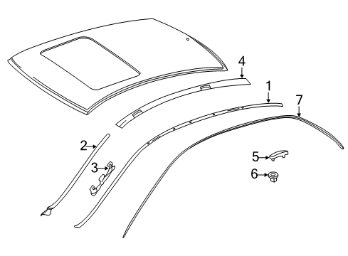 2013 Mercedes-Benz E350 Exterior Trim - Roof Diagram 2