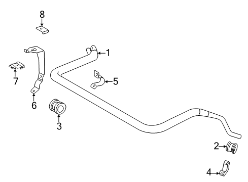 1999 Mercedes-Benz E55 AMG Stabilizer Bar & Components - Front Diagram 1