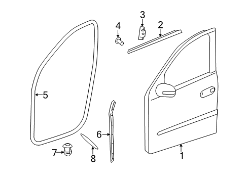 Belt Weatherstrip Rivet Diagram for 910001-004101