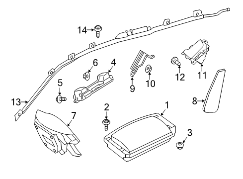 2013 Mercedes-Benz GLK350 Air Bag Components Diagram 1