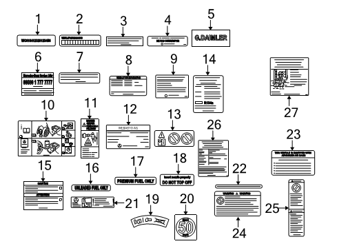 2009 Mercedes-Benz R350 Information Labels Diagram