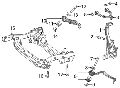 2023 Mercedes-Benz AMG GT 63 Front Suspension, Control Arm, Ride Control, Stabilizer Bar Diagram 2