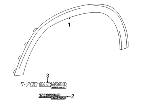 2021 Mercedes-Benz GLE53 AMG Exterior Trim - Fender Diagram 1