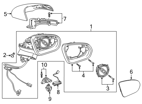 Mirror Glass Diagram for 099-810-29-01