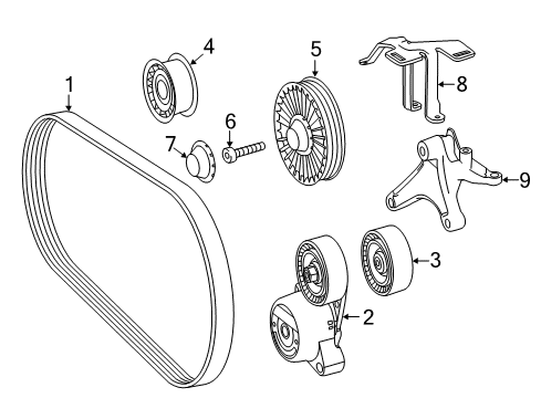 2017 Mercedes-Benz S550 Belts & Pulleys, Cooling Diagram 2